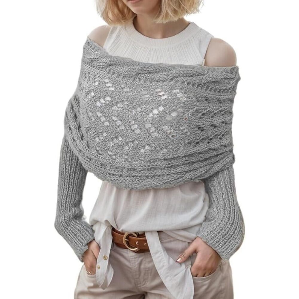 4995 Scarf With Sleeves For Women,wrap Sweater,shrugs